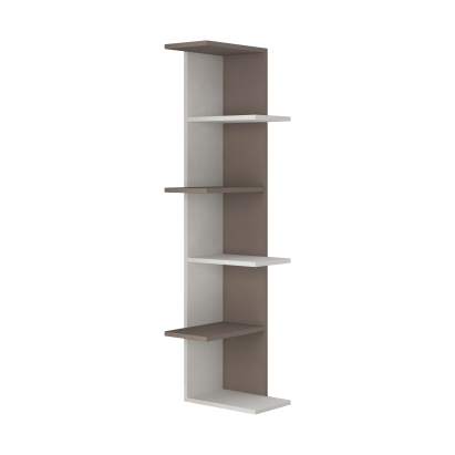 Стеллаж угловой SASO CORNER BOOKCASE WHITE LIGHT MOCHA LIGHT MOCHA 37X24X141 СМ. (LEV00706)