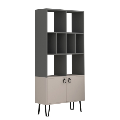 Стеллаж прямой BENE BOOKCASE ANTHRACITE LIGHT MOCHA LIGHT MOCHA 80X30X166 СМ. (LEV00646)