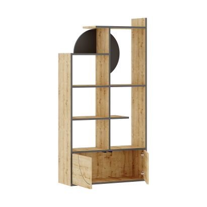 Стеллаж прямой HALF BOOKCASE ANTHRACITE OAK OAK 85X30X165 СМ. (LEV00678)