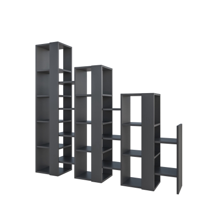 Стеллаж прямой LIFT SEPARATOR BOOKCASE ANTHRACITE ANTHRACITE ANTHRACITE 164X29X151 СМ. (LEV00714)