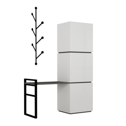 Обувница с вешалкой для одежды MELLO HALLWAY STAND WHITE ANTHRACITE WHITE 109X39X149 СМ. (LEV00783)