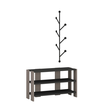 Обувница с вешалкой для одежды MANC SHOE RACK-HANGER LIGHT MOCHA ANTHRACITE LIGHT MOCHA 83X30X43 СМ.