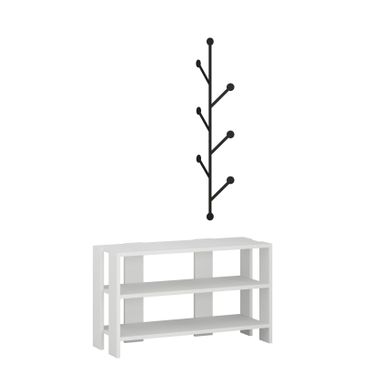 Обувница с вешалкой для одежды MANC SHOE RACK-HANGER WHITE WHITE WHITE 83X30X43 СМ. (LEV00798)