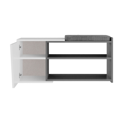 Обувница FIONA BENCH ANTHRACITE WHITE WHITE 105X38X47 СМ. (LEV00739)