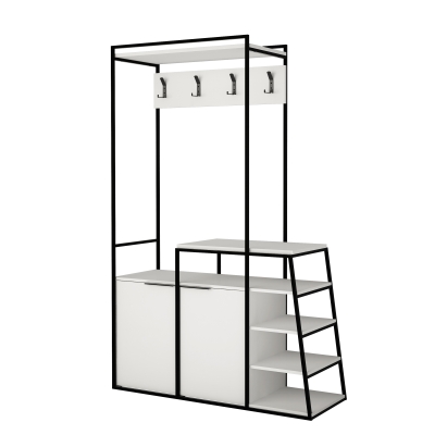 Обувница с вешалкой для одежды PAL HALL STAND WHITE WHITE WHITE 116X39X180 СМ. (LEV00771)