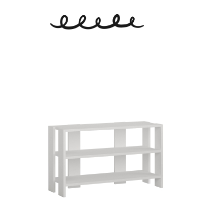 Обувница с вешалкой для одежды TONO SHOE RACK-HANGER WHITE WHITE WHITE 84X32X43 СМ. (LEV00801)