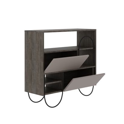 Обувница NORFOLK SHOE CABINET DARK COFFEE DARK COFFEE LIGHT MOCHA 97X35X95 СМ. (LEV00807)