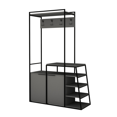 Обувница с вешалкой для одежды PAL HALL STAND ANTHRACITE ANTHRACITE ANTHRACITE 116X39X180 СМ. (LEV00