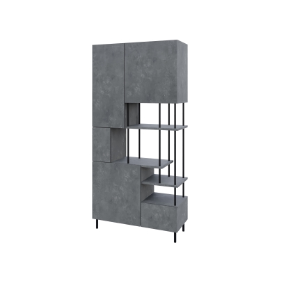 Стеллаж прямой KEY BOOKCASE RETRO GREY RETRO GREY RETRO GREY 84X34X175,4 СМ. (LEV01093)