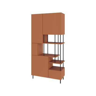 Стеллаж прямой KEY BOOKCASE CINNAMON CINNAMON CINNAMON 84X34X175,4 СМ. (LEV01122)