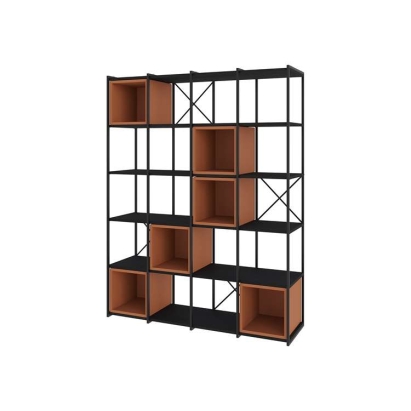 Стеллаж прямой VALE MAXI BOOKCASE BLACK BLACK WOOD CINNAMON 140X39X179 СМ. (LEV01148)