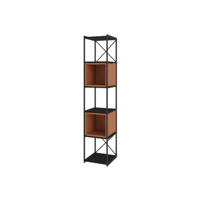 Стеллаж прямой VALE MINI BOOKCASE BLACK BLACK WOOD CINNAMON 36,2X39X179 СМ. (LEV01146)